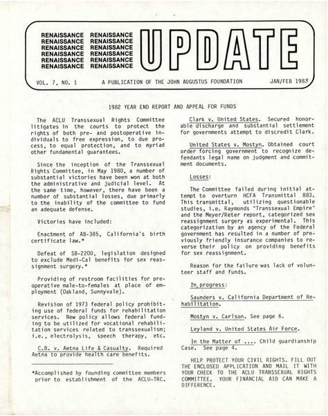 Download the full-sized image of Renaissance Update, 1983 Jan/Feb