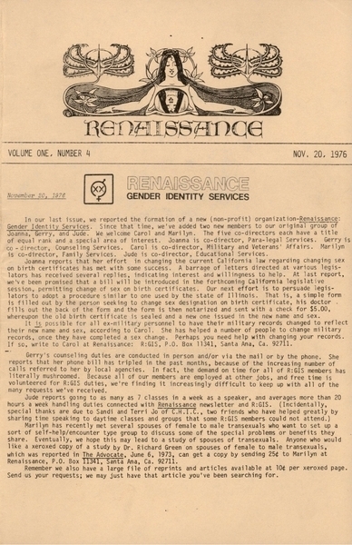 Download the full-sized image of Renaissance, Vol. 1, No. 4