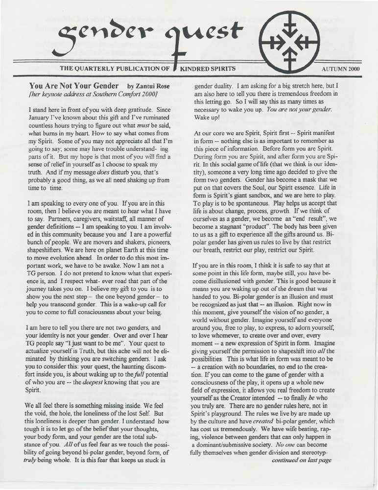 Download the full-sized PDF of Gender Quest (Autumn 2000)