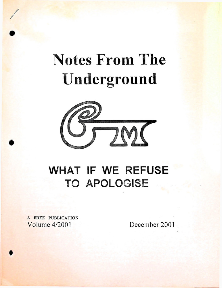 Download the full-sized PDF of Notes From The Underground 2001 No. 4