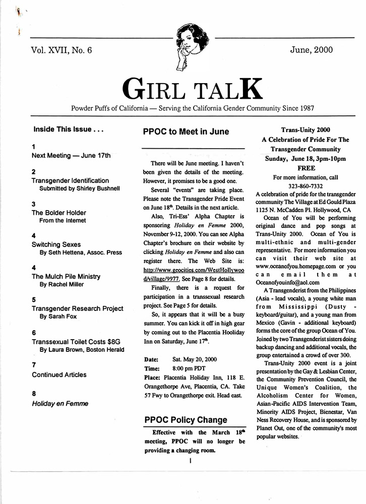 Download the full-sized PDF of Girl Talk, Vol. 17 No. 6 (June, 2000)