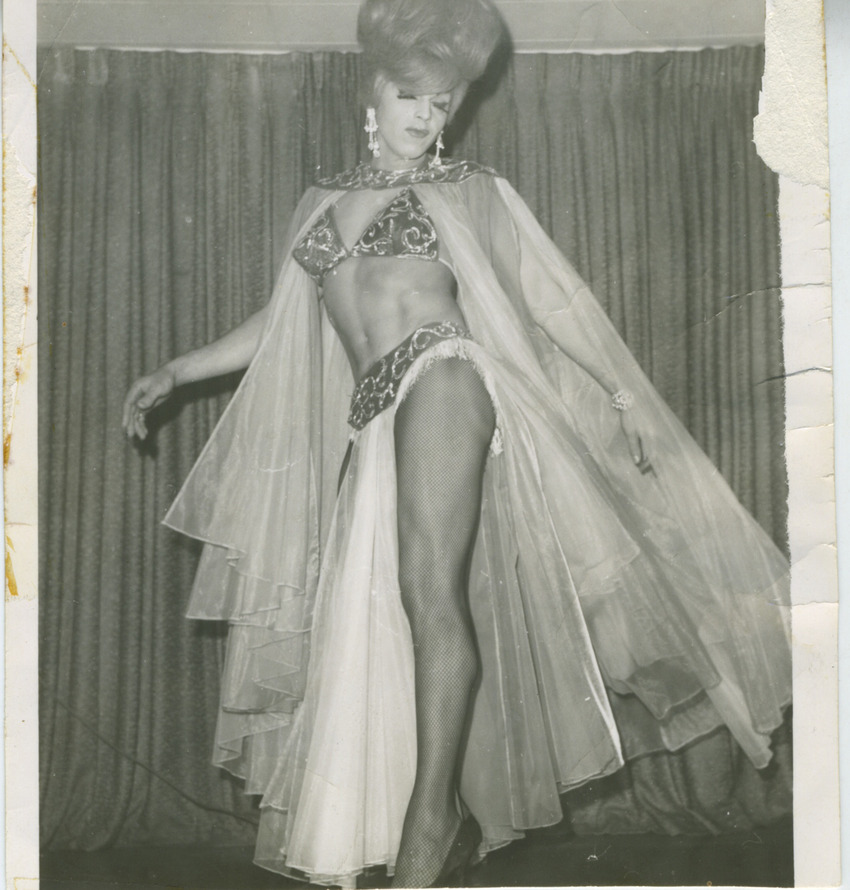 Download the full-sized image of Photo of Vicki Marlane in Lingerie and Cape