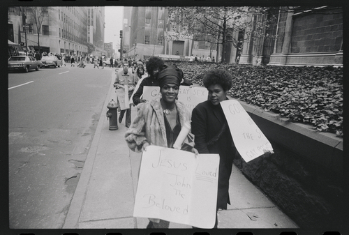 Download the full-sized image of Marsha P. Johnson Marching with Demonstrators at St. Patrick's Cathedral