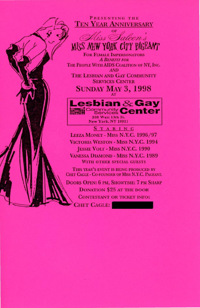 Download the full-sized PDF of Ten Year Anniversary of Miss Saleen's Miss New York City Pageant Event Flyer