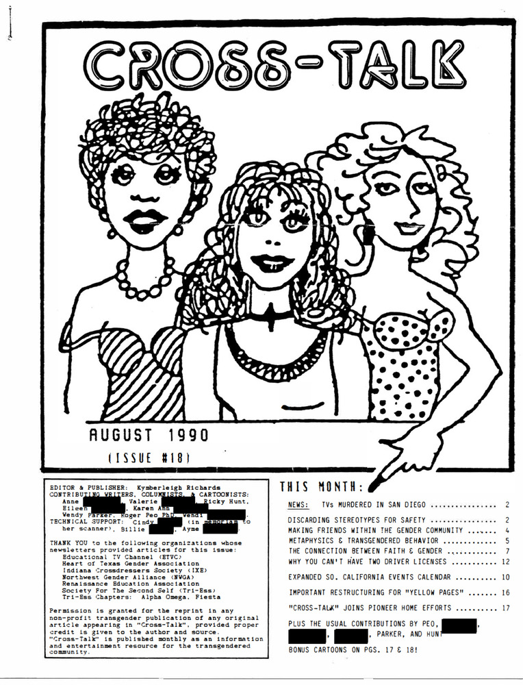 Download the full-sized PDF of Cross-Talk: The Transgender Community News & Information Monthly, No. 18 (August, 1990)