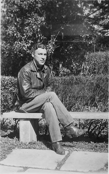 Download the full-sized image of Francis Hill seated on bench