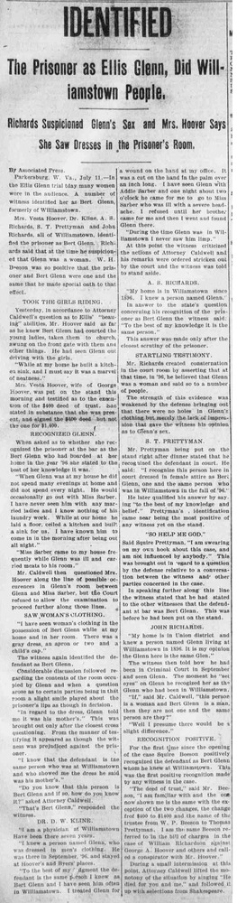 Download the full-sized PDF of Identified, the Prisoner as Ellis Glenn, Did Williamstown People