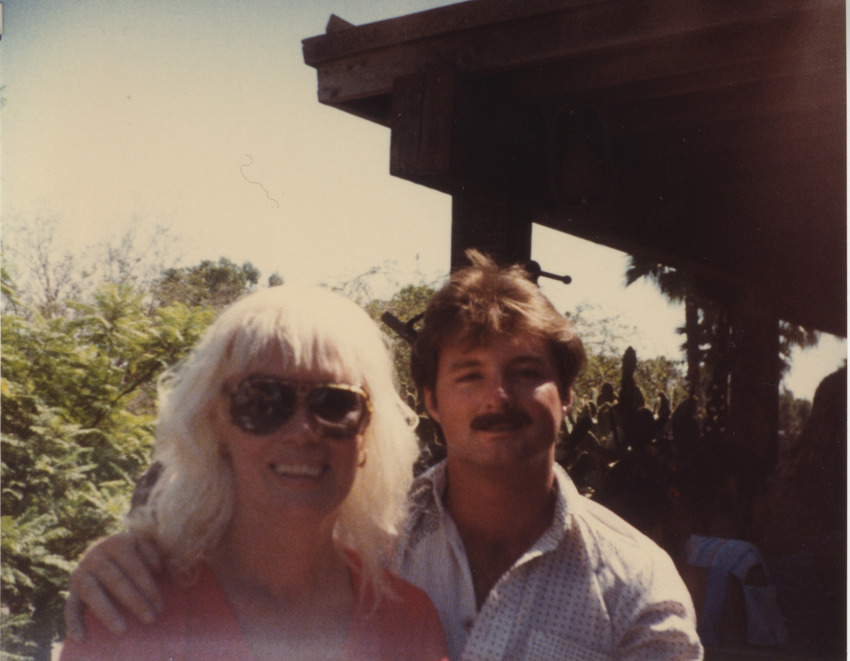 Download the full-sized image of Photo of Vicki Marlane with Bobby Posing Outside