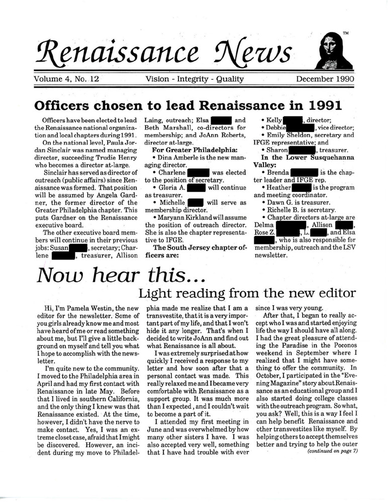 Download the full-sized PDF of Renaissance News, Vol. 4 No. 12 (December 1990)