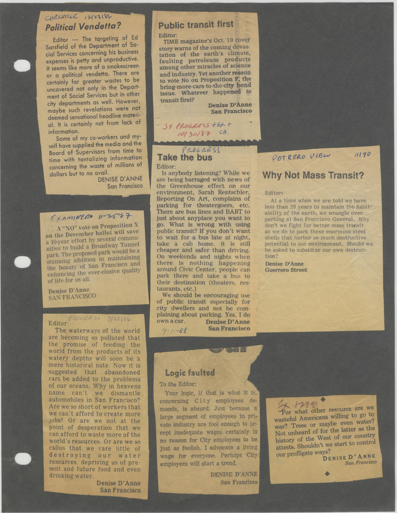 Download the full-sized PDF of Denise D'Anne's Letters to the Editor