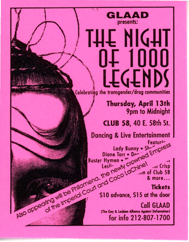 Download the full-sized PDF of Glaad Presents: The Night of 1000 Legends