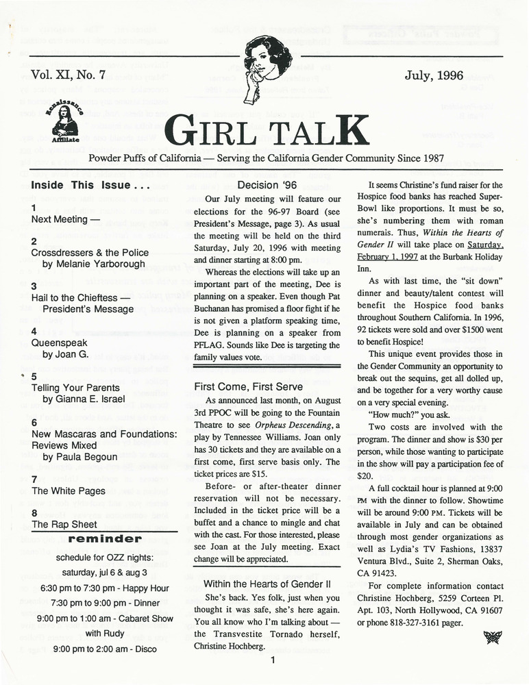 Download the full-sized PDF of Girl Talk, Vol. 11 No. 7 (July, 1996)