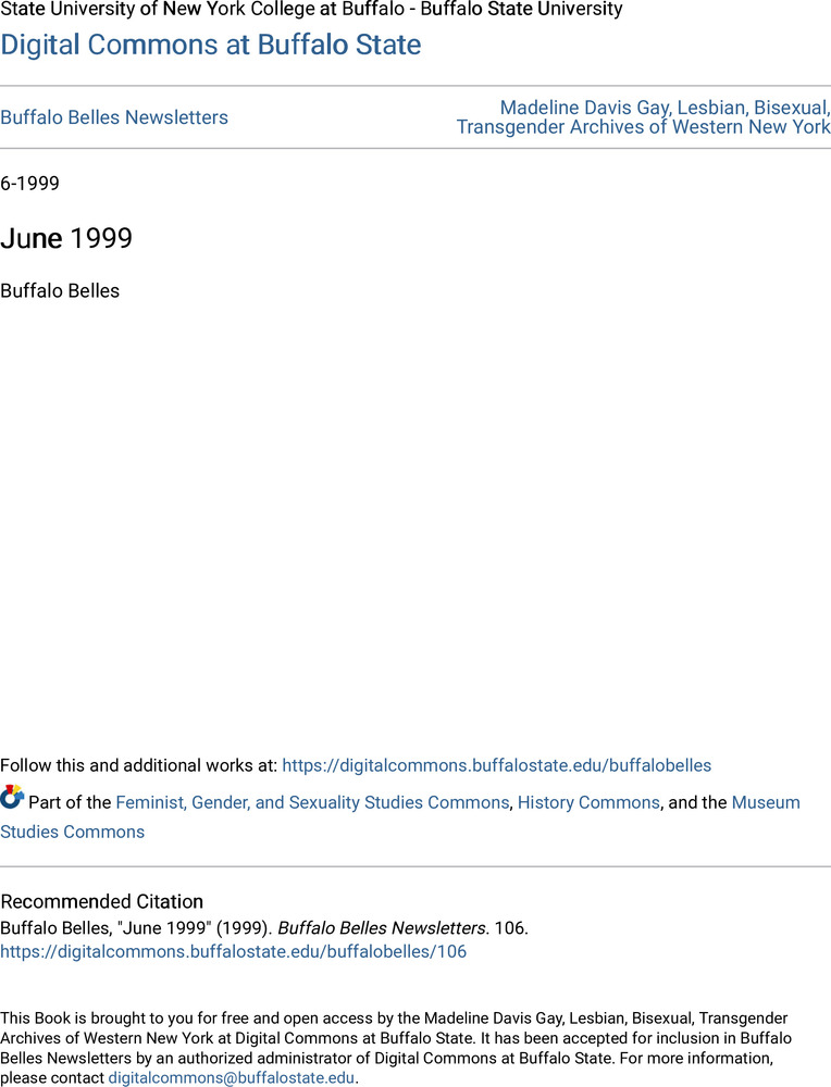 Download the full-sized PDF of Buffalo Belles Vol. 8 No. 6 (June, 1999)