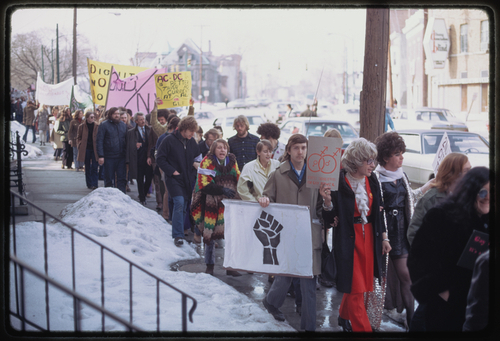 Download the full-sized image of Sylvia Rivera Walking During Gay Rights Demonstration