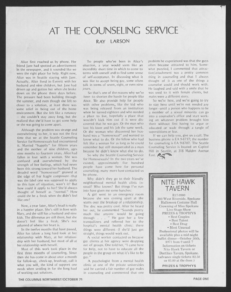 Download the full-sized PDF of At the Counseling Service