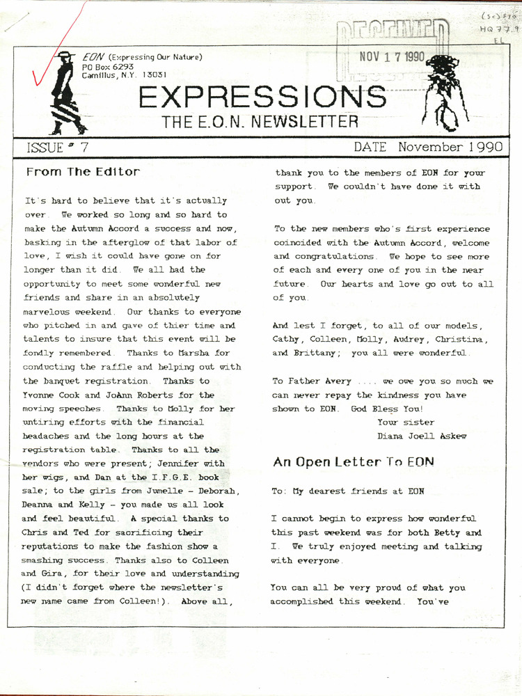 Download the full-sized PDF of Expressions: The EON Newsletter (November, 1990)