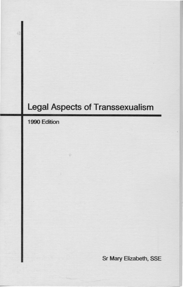 Download the full-sized PDF of Legal Aspects of Transsexualism: 1990 Edition