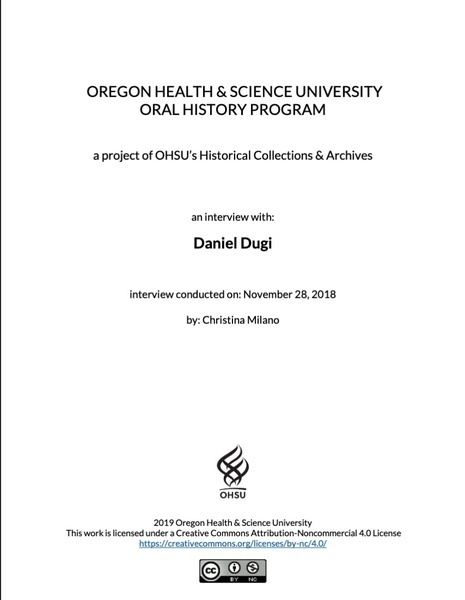 Download the full-sized image of Dr. Daniel Dugi oral history