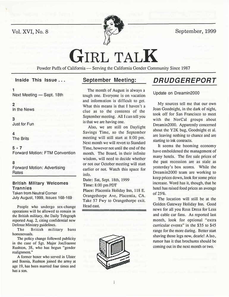 Download the full-sized PDF of Girl Talk, Vol. 16 No. 8 (September, 1999)