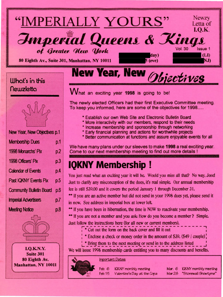 Download the full-sized PDF of Imperially Yours Vol. 30.1 (January/February 1998)