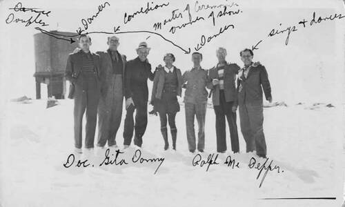 Download the full-sized image of Jack Starr in the snow with members of the Jewel Box Review