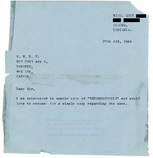 Download the full-sized image of Letter from Lucy (January 27th, 1984)