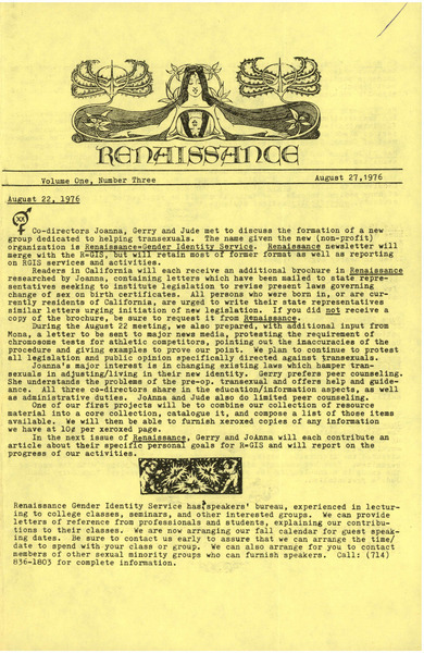 Download the full-sized image of Renaissance, 1976 August