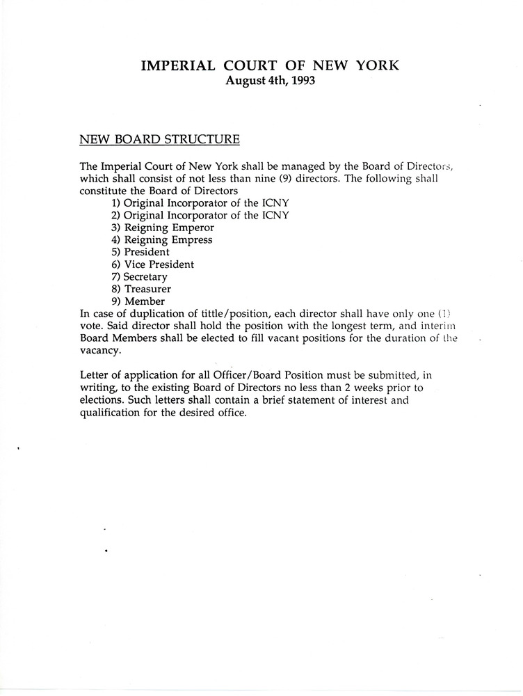 Download the full-sized PDF of The Imperial Court of New York: New Board Structure
