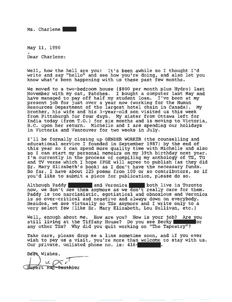 Download the full-sized image of Letter from Rupert Raj to Charlene Mann (May 11, 1990)