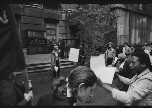 Download the full-sized image of Sylvia Rivera and Gay Liberation Front Demonstrators at City Hall, New York