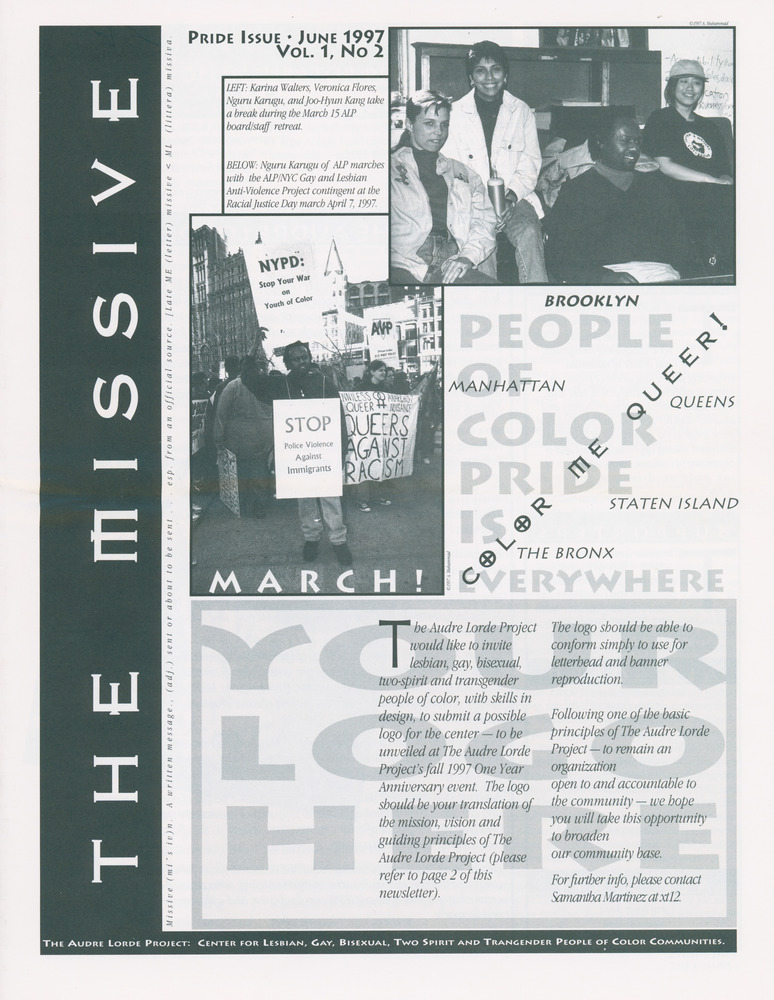 Download the full-sized PDF of The Missive, Vol. 1 No. 2 (Spring 1997)