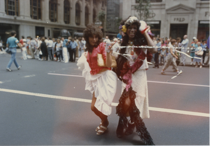 Download the full-sized image of Marsha P. Johnson and Sylvia Rivera at Pride March, 1986