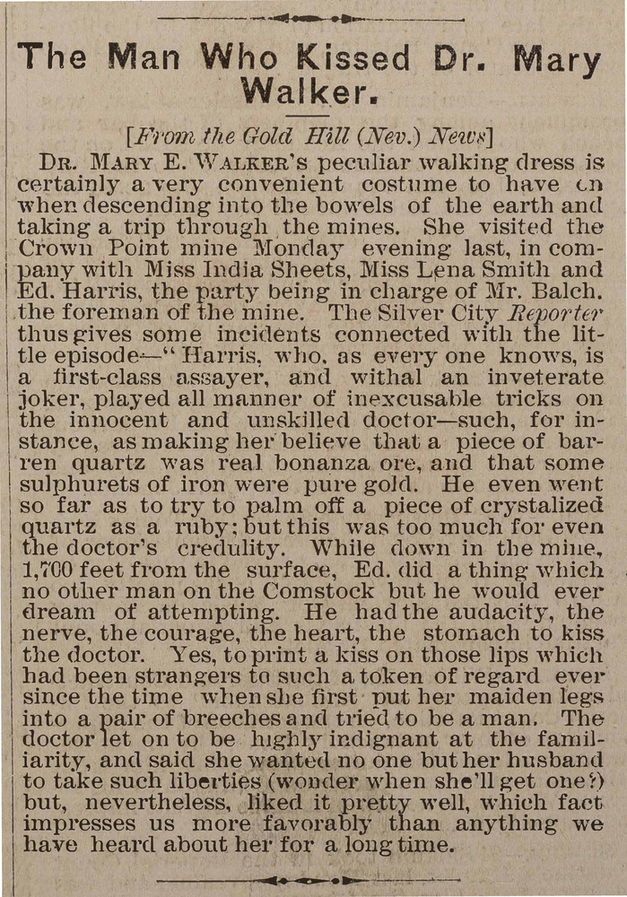 Download the full-sized PDF of The Man Who Kissed Dr. Mary Walker