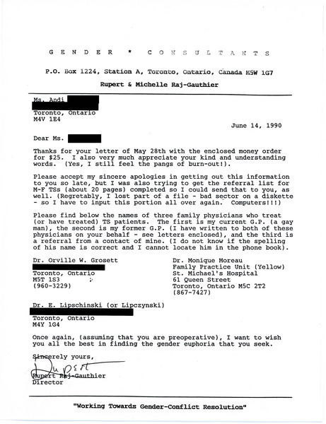 Download the full-sized image of Letter from Rupert Raj to Andi (June 14, 1990)