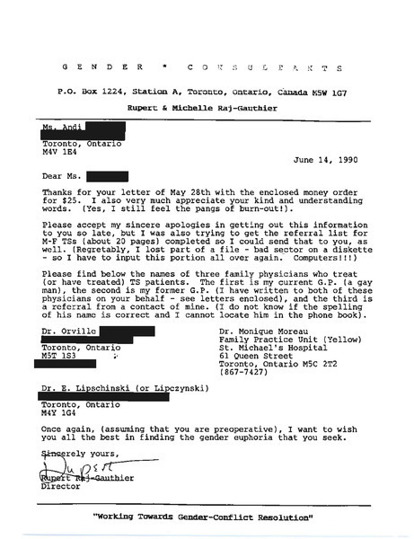 Download the full-sized image of Letter from Rupert Raj to Andi (June 14, 1990)