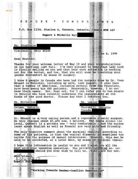 Download the full-sized PDF of Letter from Rupert Raj to Stepfanie Heather Peerson Cox (June 4, 1990)