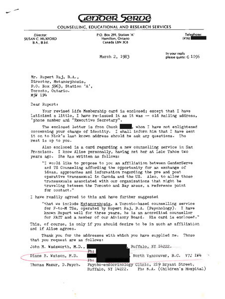 Download the full-sized image of Letter from Susan Huxford to Rupert Raj (March 2, 1986)