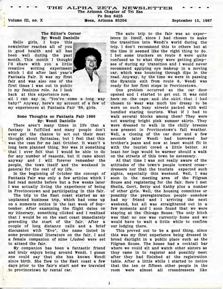 Download the full-sized PDF of The Alpha Zeta Newsletter Vol. 3 No. 10 (September 15, 1987)