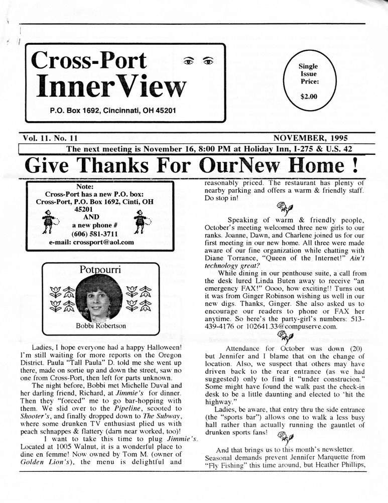 Download the full-sized PDF of Cross-Port InnerView, Vol. 11 No. 11 (November, 1995)