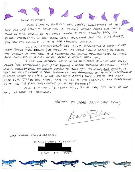 Download the full-sized image of Letter from Romeo Bliss to Rupert Raj