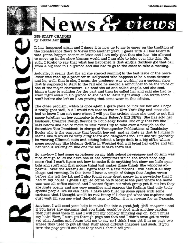 Download the full-sized PDF of Renaissance News & Views, Vol. 8 No. 4 (April 1994)