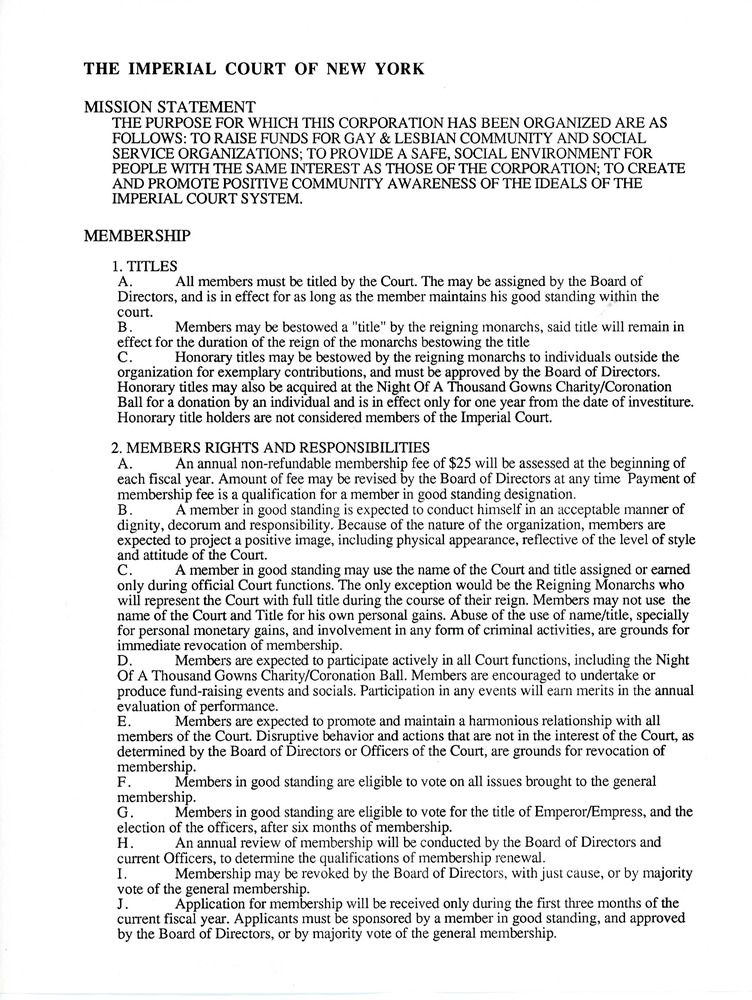 Download the full-sized PDF of The Imperial Court of New York: Mission Statement