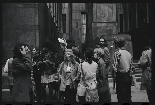 Download the full-sized image of Marsha P. Johnson & Sylvia Rivera in Crowd at New York City Hall Demonstration