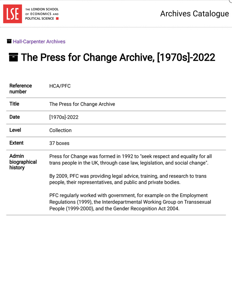 Download the full-sized PDF of Press for Change Archive Finding Aid