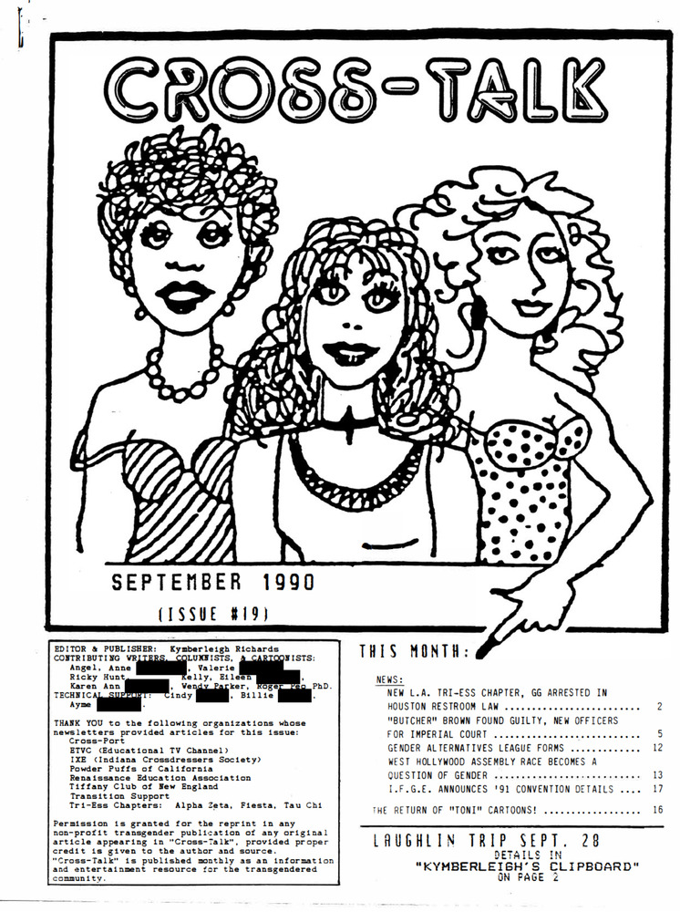 Download the full-sized PDF of Cross-Talk: The Transgender Community News & Information Monthly, No. 19 (September, 1990)