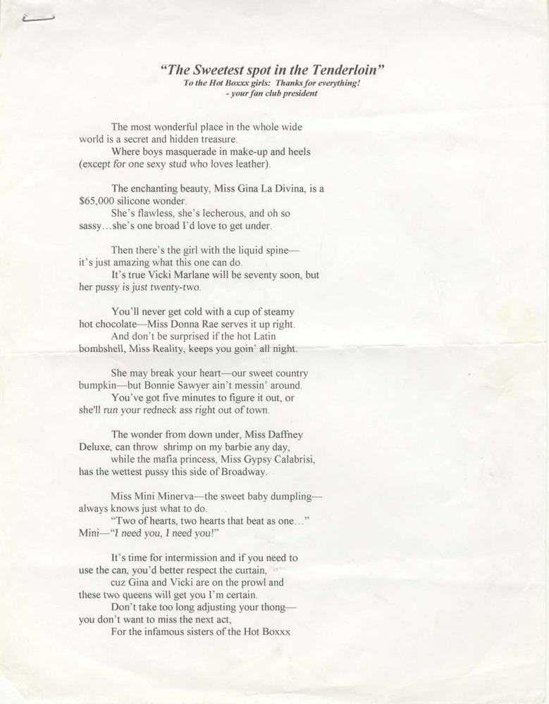 Download the full-sized PDF of "The Sweetest Spot in the Tenderloin"