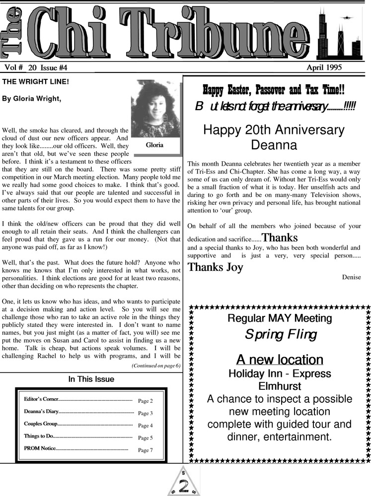 Download the full-sized PDF of The Chi Tribune Vol. 20 Iss. 04 (April, 1995)