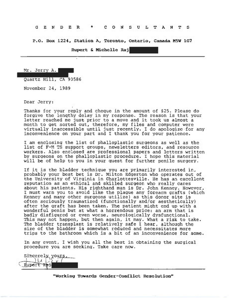 Download the full-sized image of Letter from Rupert Raj to Jerry A. (November 24, 1989)