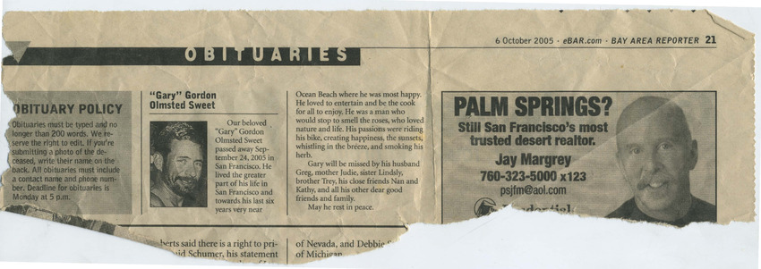 Download the full-sized PDF of Obituary for "Gary" Gordon Olmsted Sweet
