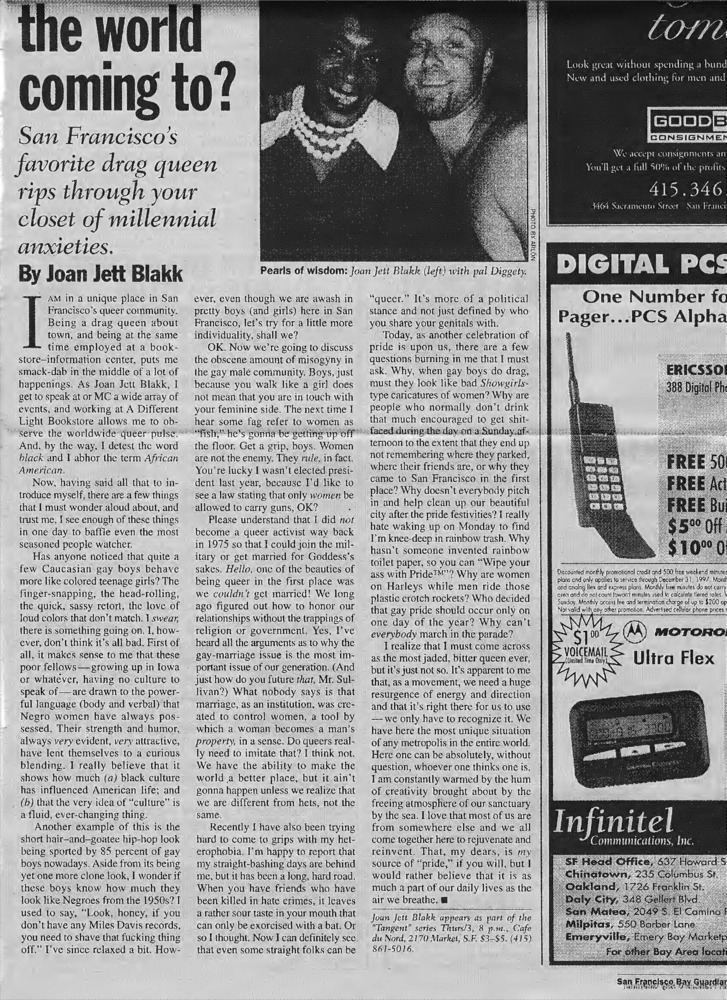 Download the full-sized PDF of Joan Jett Blakk Article for the San Francisco Bay Guardian